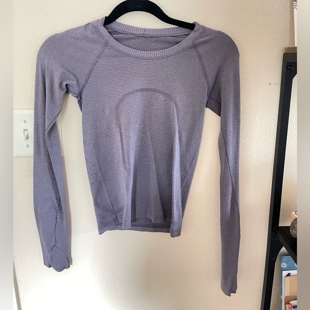 Purple lululemon sparkle long sleeve